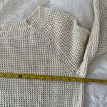 Crème colored scoop neck waffle sweater Size M Photo 4