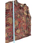 Islander Women’s Plus 3X Suede Feel Paisley Button Up Shirt Warm Brown Red Fall Photo 5