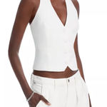 AQUA  Women's Halter‎ Vest Top Cropped Fitted White Sleeveless XL Photo 0