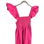 Anthropologie  o.p.t Tuscany Dress Size Medium Magenta Cotton Midi Photo 3