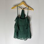 Anthropologie  Salsa Top Green Ruffle Tired Sleeveless Blouse 8 Photo 1