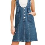 Cloud Ten Blue Denim Overall Casual Cotton Mini Dress Women’s Size Medium NWT Photo 0