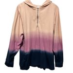 J.Jill Women Fleece Hoodie XL Peach Purple Blue Ombre Comfort Lounge Leisure Photo 1