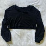 SheIn long sleeve quarter zip crop top black Photo 0