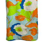 Vintage 60s Psychedelic Maxi Dress L Blue Green Floral Split V Neck Metal Zip Size L Photo 5