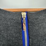 Eliza J Contrast Trim Sweater Dress size XL Grey Cobalt Blue Long Sleeves Photo 6