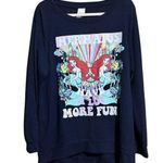 Disney  Sweatshirt Womens 1X Multicolor Mermaid Graphic Pullover Blouse Photo 0