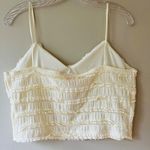 Good Luck Gem GLG XL Beige Lucy Ruffled Lace Tank Crop Top Stretch Semi Lined Photo 1