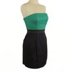 French Connection  Strapless Dress – Teal, Navy & Black | Statement Zipper Back | Photo 1