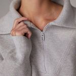✨Lunya Cottonsilk™ Collared Half Zip Mellow Heather Grey Sz Large Sweater✨ Gray Photo 5