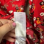 Maje  Rahimi Floral Short Sleeve Ruffle Wrap Mini Dress Red Size 1 Photo 4