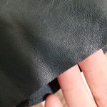 ZARA  COLLECTION Small Black Faux Leather Knit, V-Neck, Shift, Short Sleeve Dress Photo 7