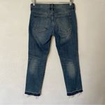 Banana Republic Low Rise Straight Leg Cropped Medium Wash Jeans Raw Hem 25 P Photo 7
