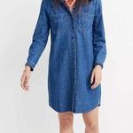 Madewell  Denim Puff-Sleeve Shirtdress in Harris Wash Blue Size Small Photo 0