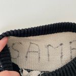 Women’s black white sequins patterned crewneck thick knit sweater medium Photo 5