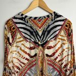 Peter Nygard Animal Print Abstract Tunic Top Sz Large Half Zip Blouse Photo 8