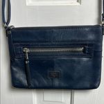 Fossil  Navy Blue Silver Hardware Crossbody Purse Photo 0