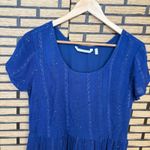 Soft Surroundings  Blue Kara Shimmer Dress Size Medium Petite‎ Photo 3