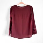 Old Navy  Lattice billowy Balloon Sleeve Blouse Burgundy Crimson sz Small Photo 3