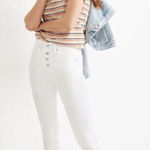 Madewell  High Rise Skinny Jeans Size 35 Petite US 20 White NWT Step Frayed Hem Photo 0