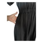 Everlane  Black Dress Japanese GoWeave V-Neck Short Sleeve Elastic Waist 0 EUC Photo 5