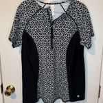 Livi Active Black and White Geometric Blouse Size 16 Photo 0