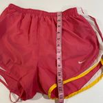 Nike FitDry Tempo Running Shorts Women’s Medium Red Yellow Trim Activewear Photo 5