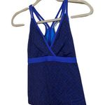 L.L.Bean  blue geometric pattern size 10 tankini top UPF 50+. Photo 1