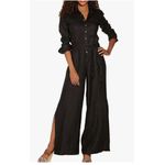 Boston Proper  Linen Blend Utility Wide Leg JumpsuitPants Photo 1