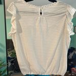 Passport White Lace Trim Ruffle Sleeve Sheer Boho Top Juniors XL Size undefined Photo 3