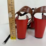 Maison Martin MARGIELA Red/Brown Lace Up Leather Heel Size 7.5 Photo 7