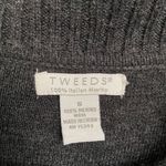 Tweeds 100% Merino Wool Cowl Neck Sweater Dark Grey Small Gray Photo 3