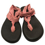 Sanuk Women's Yoga Sling 2 Pink Fabric Sandals Yoga Mat Sole size 9 Photo 0