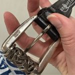 Brighton  Vintage Black Leather & Silver Tone Belt Womens S Boho Chunky Western Photo 4