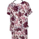 Karin Stevens Dress Womens Size 10 Floral Midi VNeck Short Sleeve Vintage Y2K Photo 7