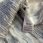 Komarov Black and White Floral Crinkle Midi Dress w/ Lace Shoulders Photo 9