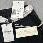 Forever 21 NWT  Jean Shorts 29 Womens Black Raw Hem Distressed Floral Scarf Belt Photo 2