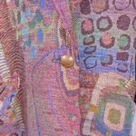 American Vintage 90s Vintage Tapestry Oversized Abstract Print Blazer Green Red Multicolor Large Photo 9