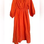 J.Crew V-neck Orange Midi Dress in Soft Gauze S Small Photo 6