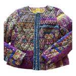 Ruby Rd   Womens Jacket Blazer  Open Front Yellow/Orange/Pink Quilted Photo 3