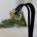 Boutique Gold Filled Huggie Hoop Earring CZ Heart Shape Photo 3