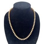 Trifari Vintage Crown Faux Pearl Necklace 22" Goldtone Hiddden Clasp Old Money Photo 0