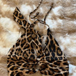 Leopard Print Halter Top Brown Size XS Photo 0
