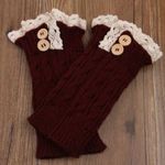 NEW!! Ruffle Boot Cuffs Sweater knit Crimson Y2K Red Photo 0