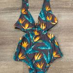 Tori Praver Swimwear Seafoam One Piece Birds of Paradise Tropical Swimsuit med Photo 1