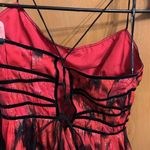 Forever 21 Red and black dress with velvet trim and tie back Photo 2