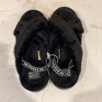 Steve Madden Madden NYC BLACK Faux Fur Crossband Platform Slipper Sandal Elastic cozy z 11 Photo 1