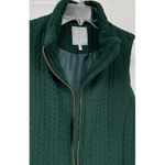 Lemon Tart Green Women's Quilted Full‎ Zip Vest Cable Knit Photo 6