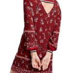 Maurice's maroon floral bar detail shift dress size large Photo 0