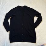 Organic John Patrick Perfect Cardigan Sweater Wool Cashmere Medium Black Photo 0